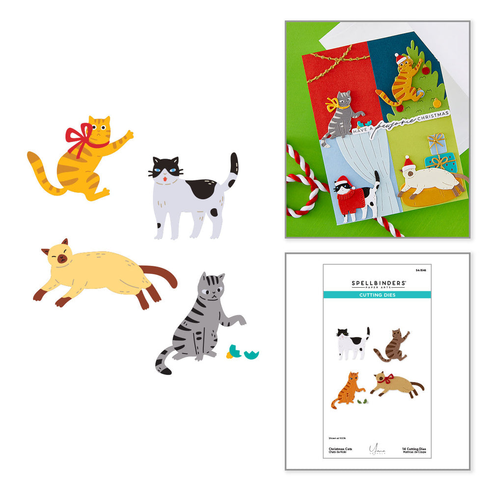 ***Pre-Order*** Spellbinders - Christmas Cats Etched Dies by Yana Smakula