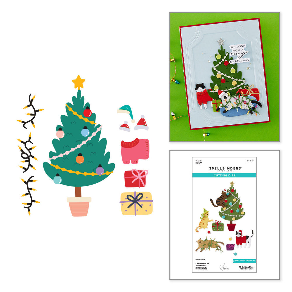 ***Pre-Order*** Spellbinders - Christmas Cats Accessories Etched Dies by Yana Smakula