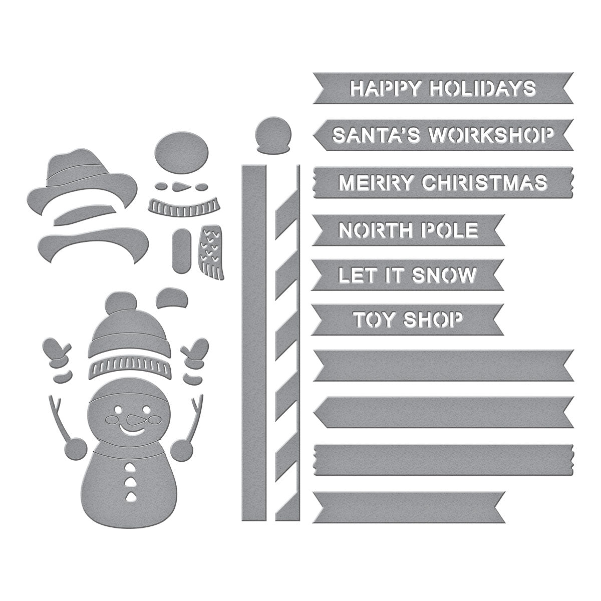 Spellbinders - North Pole Sentiments Etched Dies by Simon Hurley