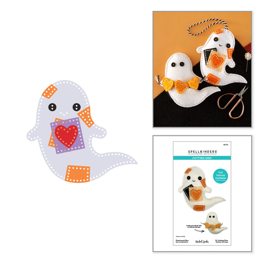 ***Pre-Order*** Spellbinders - Felt Patchwork Boo Etched Dies by Nichol Spohr
