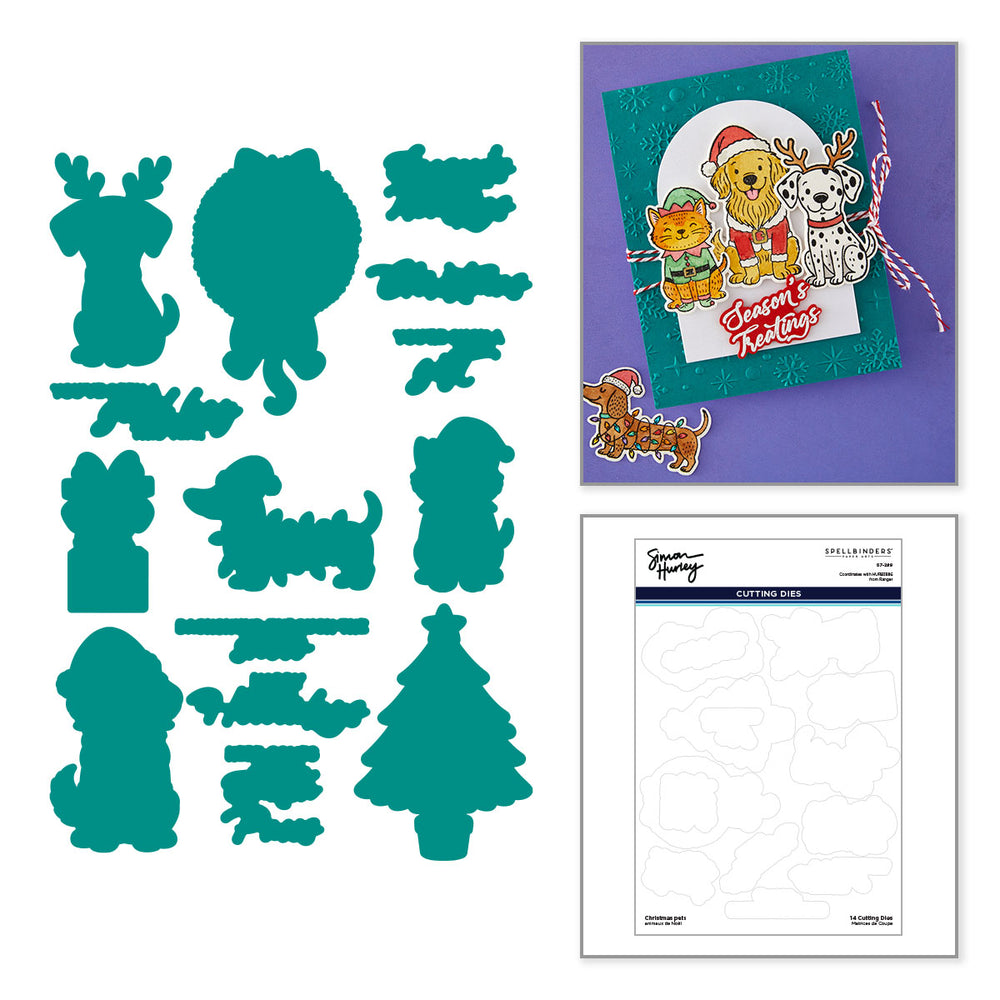 ***Pre-Order*** Spellbinders - Christmas Pets Etched Dies for Coordinating Stamp Set by Simon Hurley