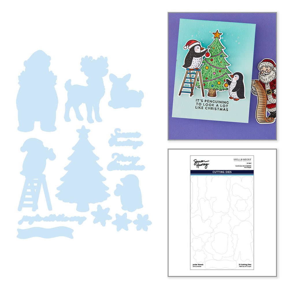 ***Pre-Order*** Spellbinders - Polar Friends Etched Dies for Coordinating Stamp Set by Simon Hurley