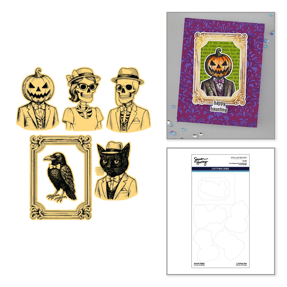 ***Pre-Order*** Spellbinders - Framed Frights Etched Dies for Coordinating Stamp Set by Simon Hurley