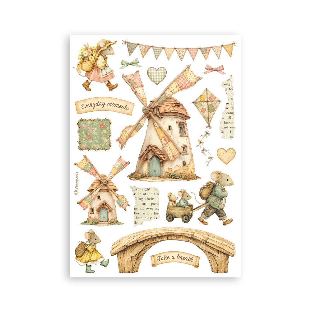 ***Pre-Order*** Stamperia - Printed Washi Pad For Art And Craft A5 8 Sheets - Cozy Family