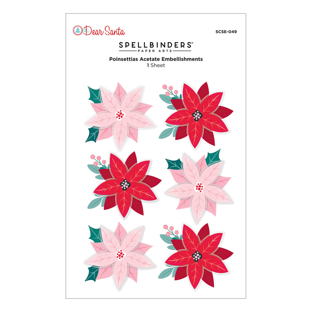 ***Pre-Order*** Spellbinders - Dear Santa Poinsettias Dimensional Stickers