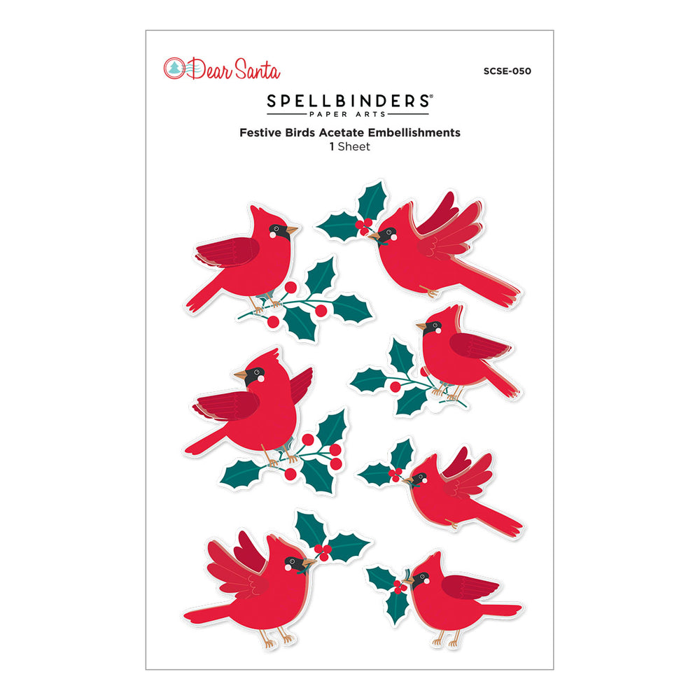 ***Pre-Order*** Spellbinders - Dear Santa Festive Birds Dimensional Stickers