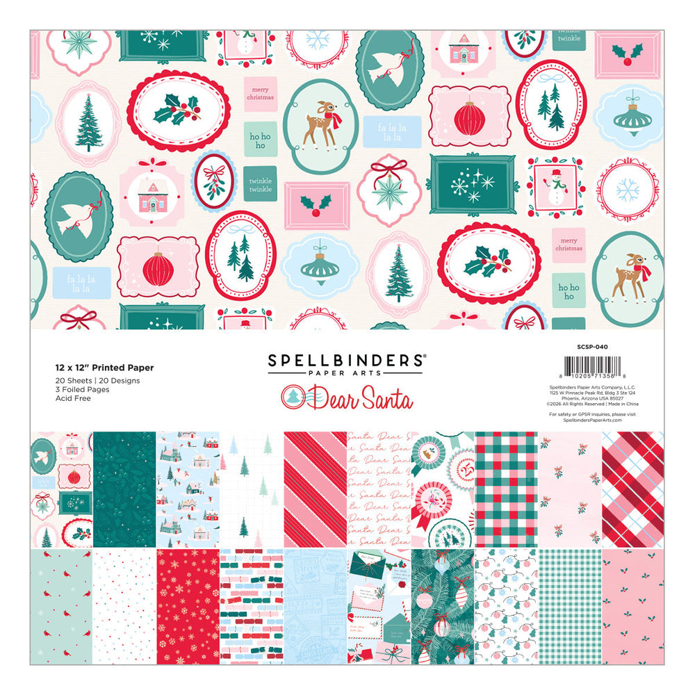***Pre-Order*** Spellbinders - Dear Santa 12" x 12" Paper Pack