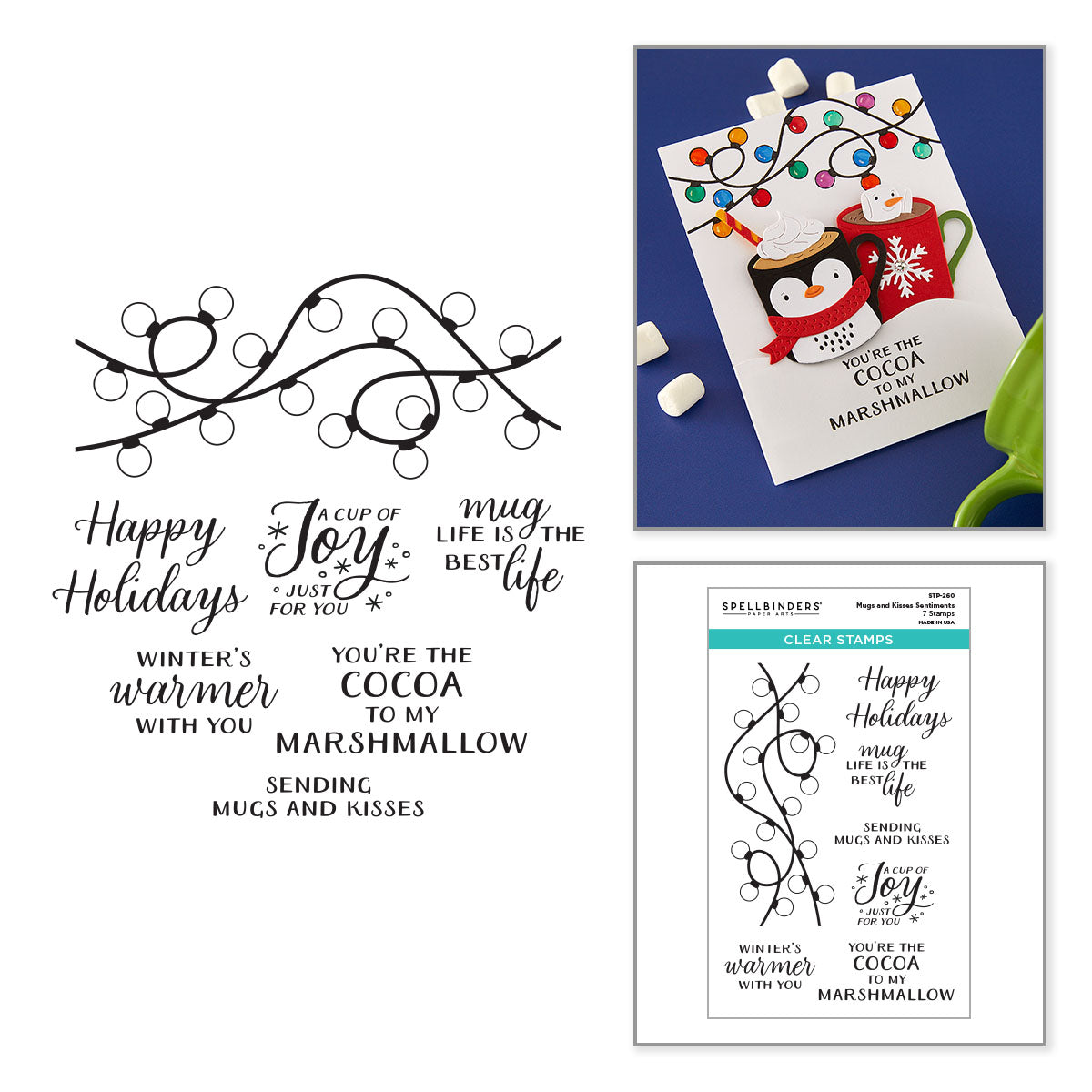***Pre-Order*** Spellbinders - Mugs and Kisses Sentiments Clear Stamp Set