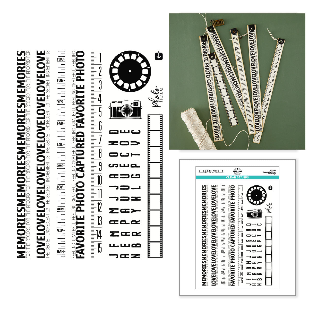 ***Pre-Order*** Spellbinders - Keepsake Strips Clear Stamp Set by Esther Glas