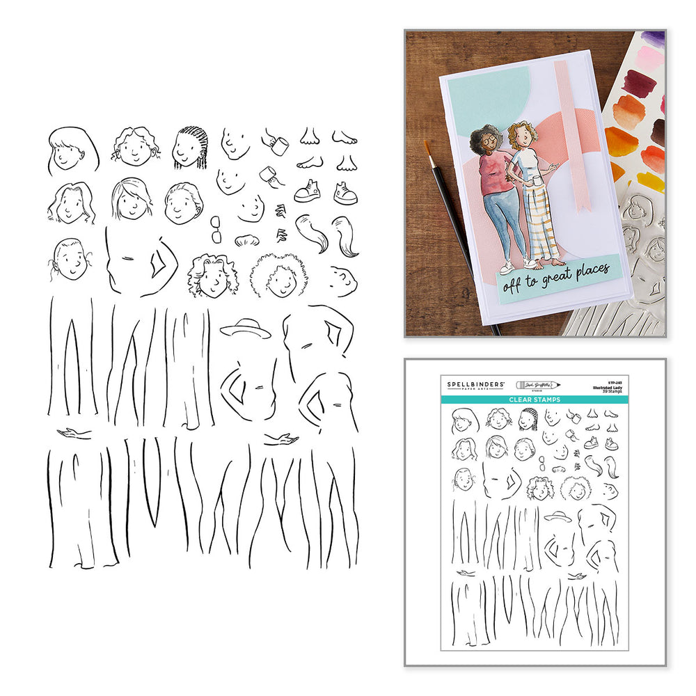 ***Pre-Order*** Spellbinders - Illustrated Lady Clear Stamp Set by Josh Griffiths Studio