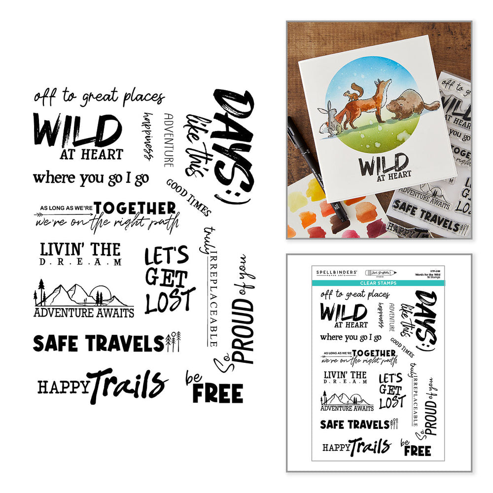 ***Pre-Order*** Spellbinders - Words for the Wild Clear Stamp Set by Josh Griffiths Studio