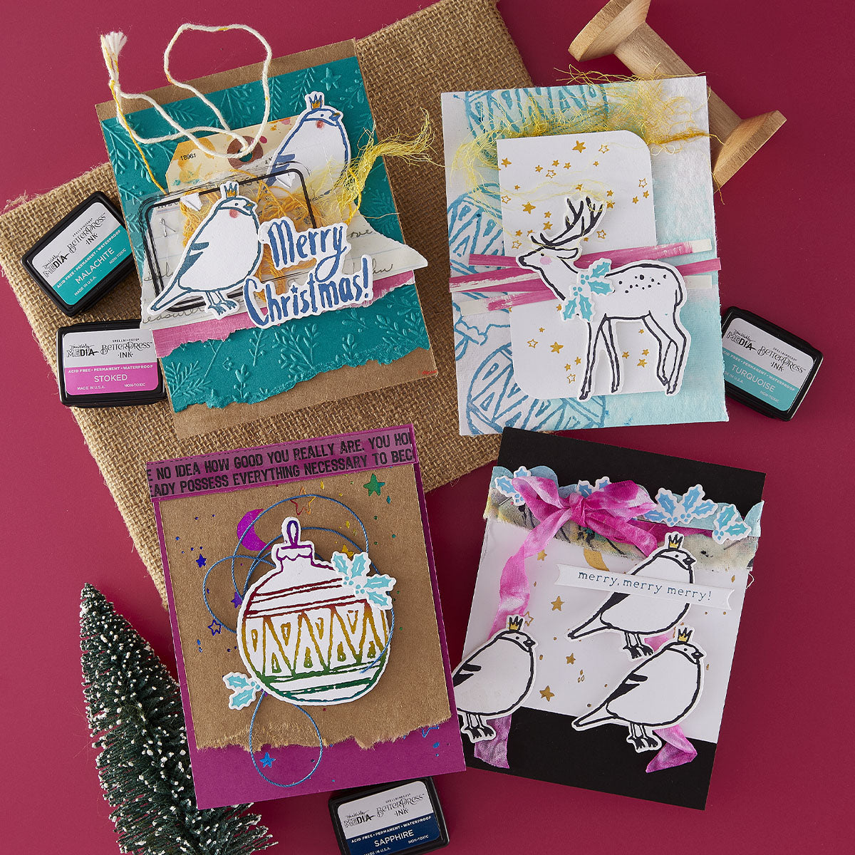 Spellbinders - Stars and Fronds Frame 3D Embossing Folder by Dina Wakley