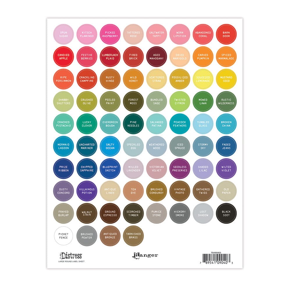 Tim Holtz - Distress - Large Round Label Sheets - White