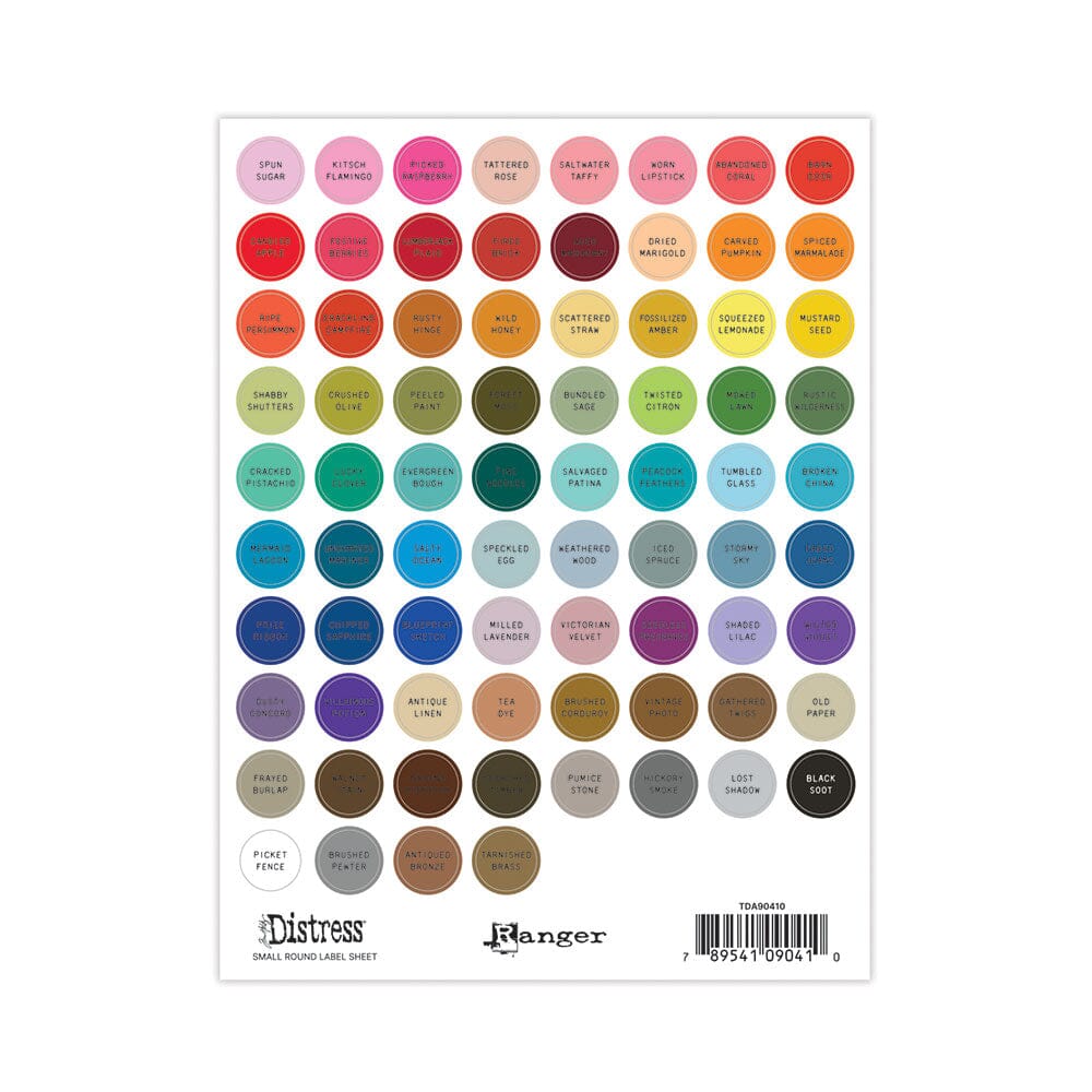 Tim Holtz - Distress - Small Round Label Sheets - Black