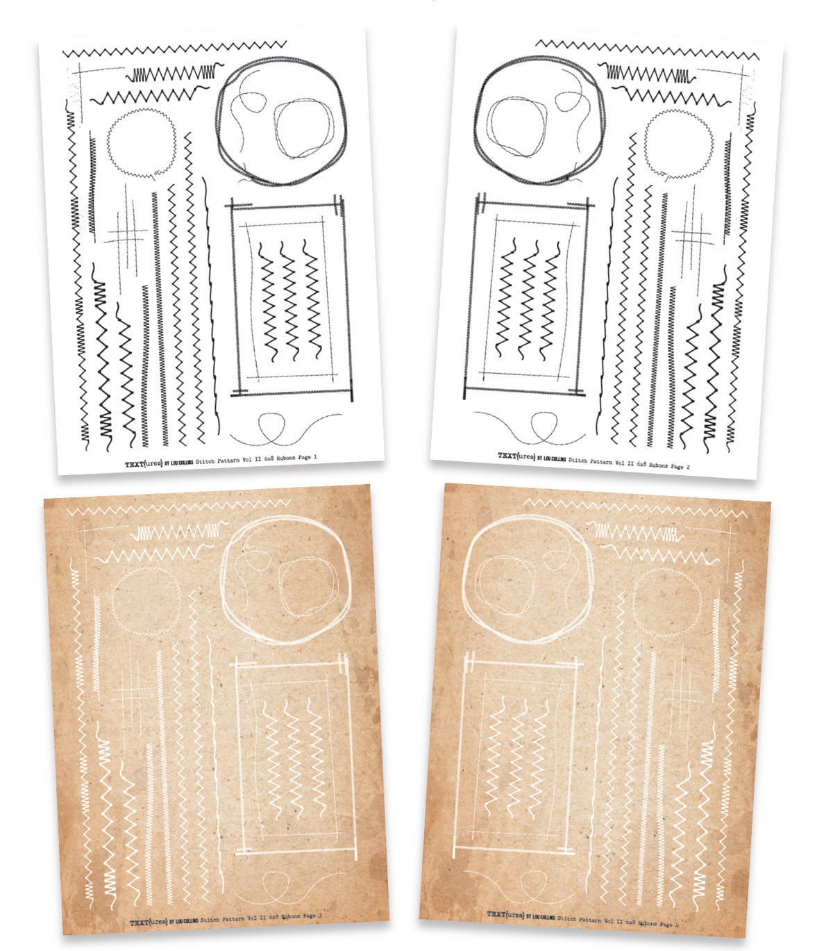 Arden Creative Studio - TEXT{ures} - Stitch Pattern Vol II 6in x 8in Rub-On Transfer Set
