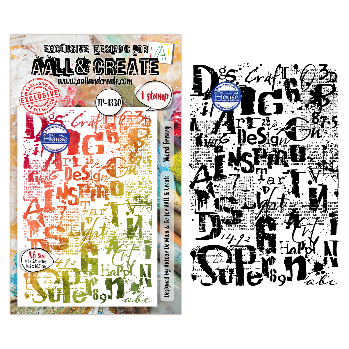 ***Pre-Order*** AALL And Create - A6 Stamp - Word Frenzy - #1330