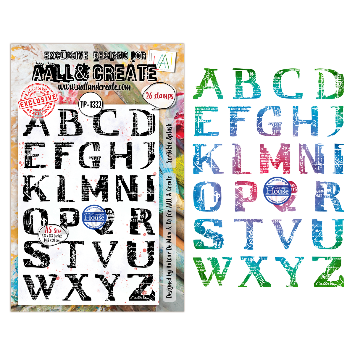 ***Pre-Order*** AALL And Create - A5 Stamp - Scribble Splash - #1332
