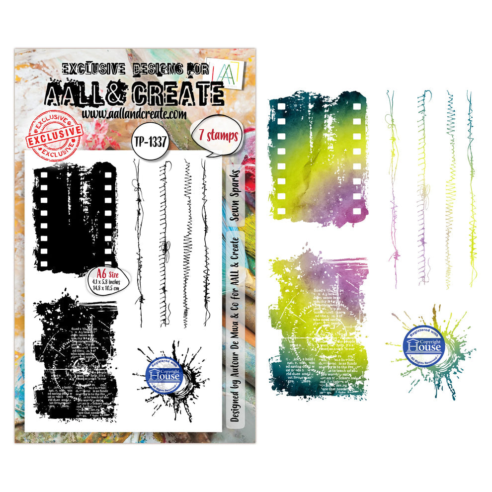 AALL And Create - A6 Stamp - Sewn Sparks - #1337