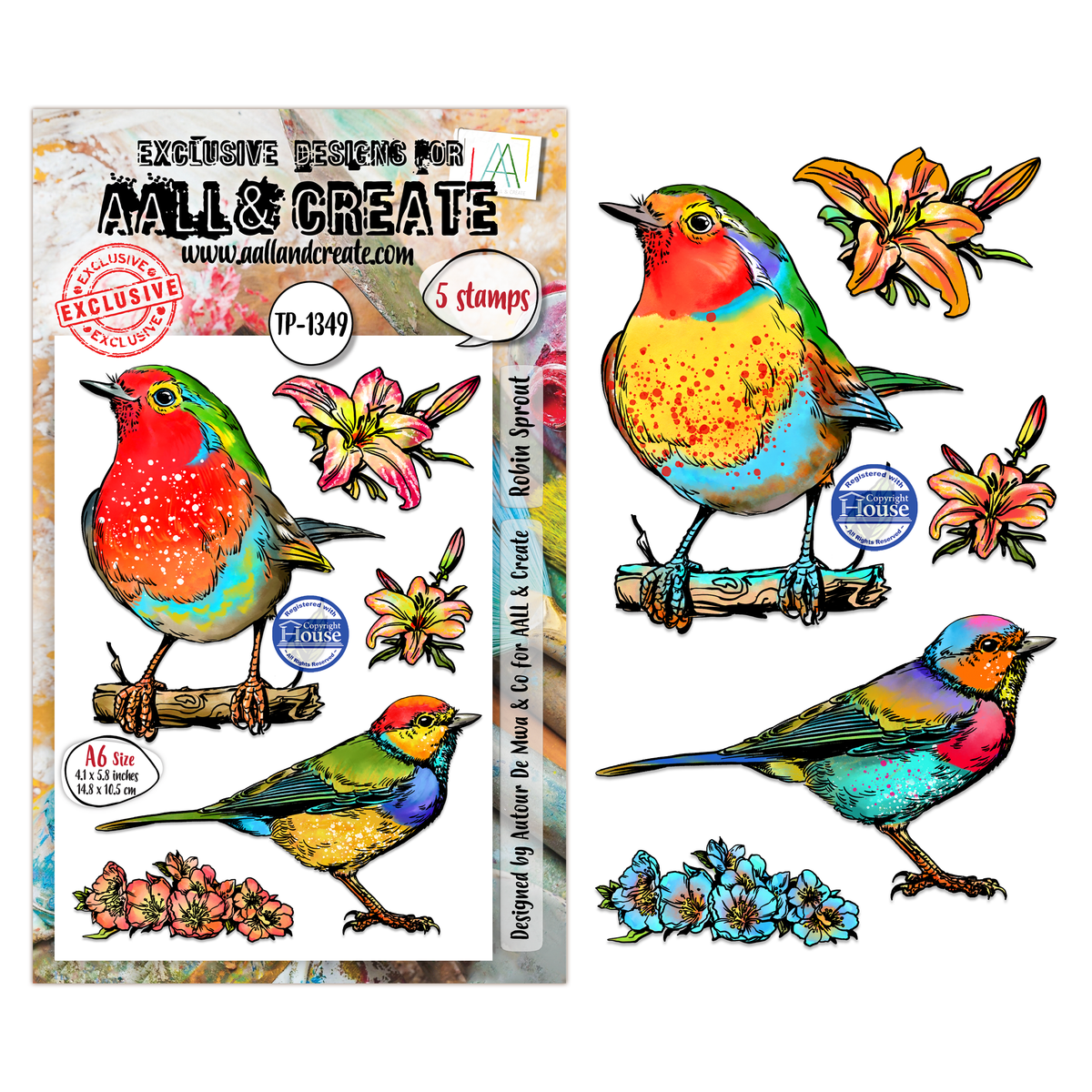***Pre-Order*** AALL And Create - A6 Stamp - Robin Sprout - #1349
