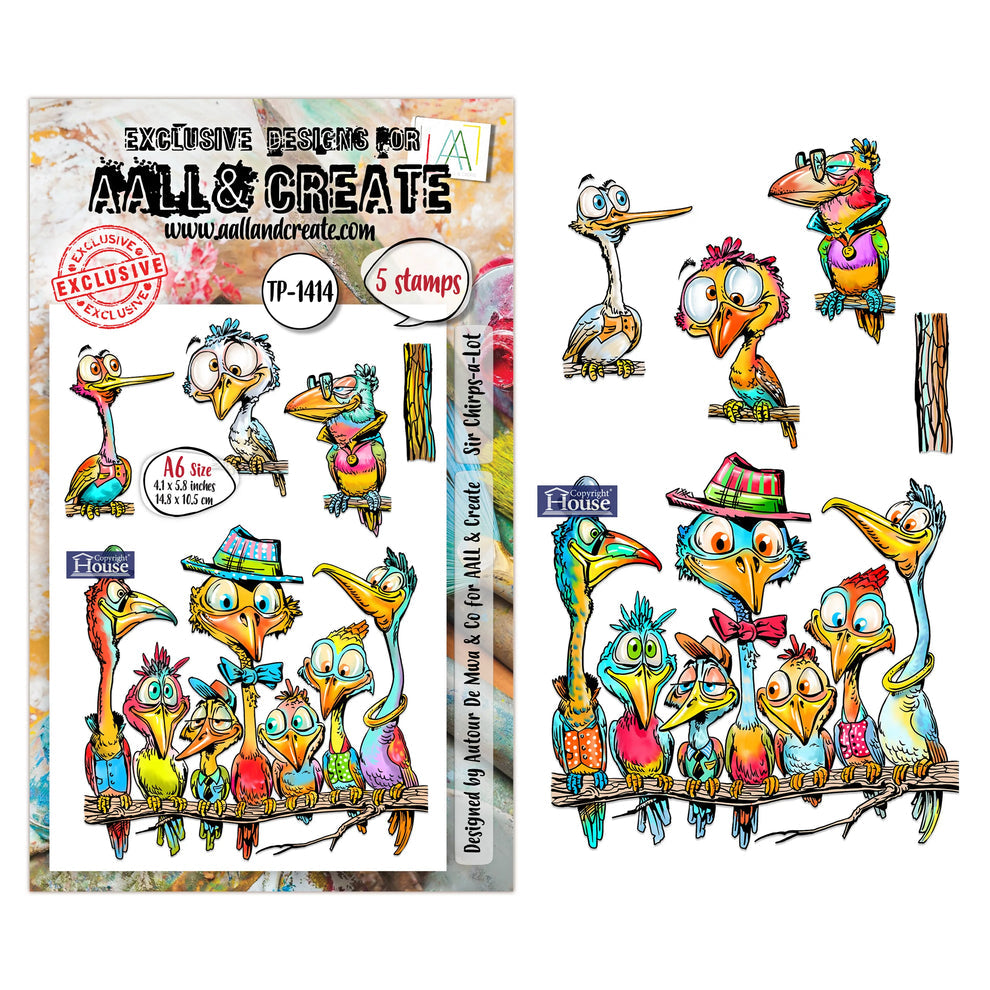 AALL & Create - A6 Clear Stamp Set - Sir Chirps-a-Lot - #1414