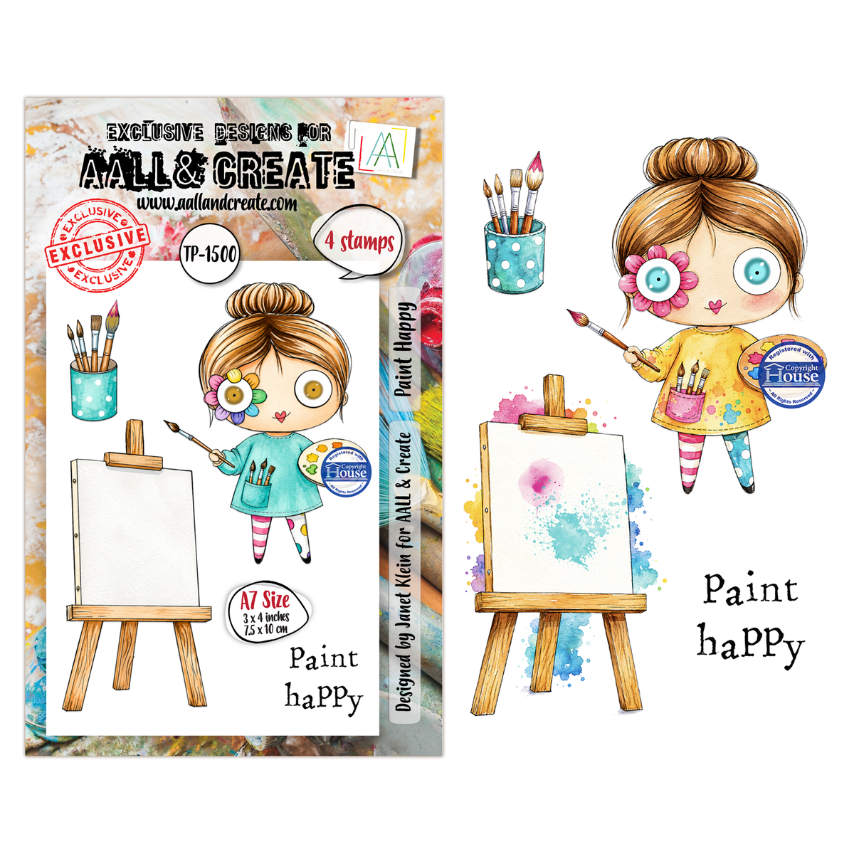 ***Pre-Order*** AALL And Create - A7 Stamp - Paint Happy - #1500