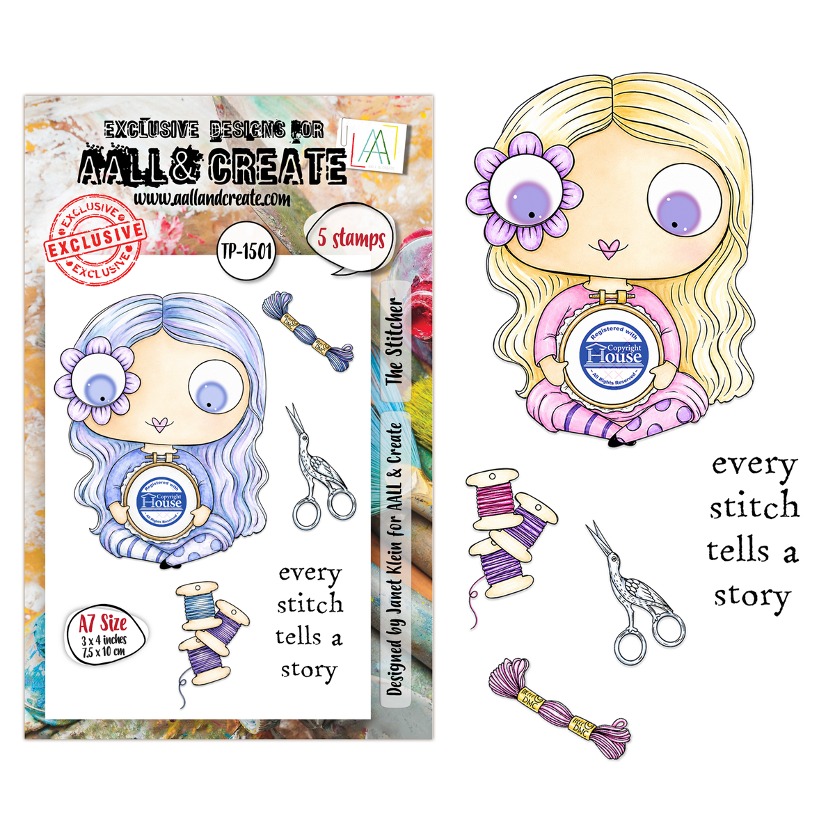 ***Pre-Order*** AALL And Create - A7 Stamp - The Stitcher - #1501
