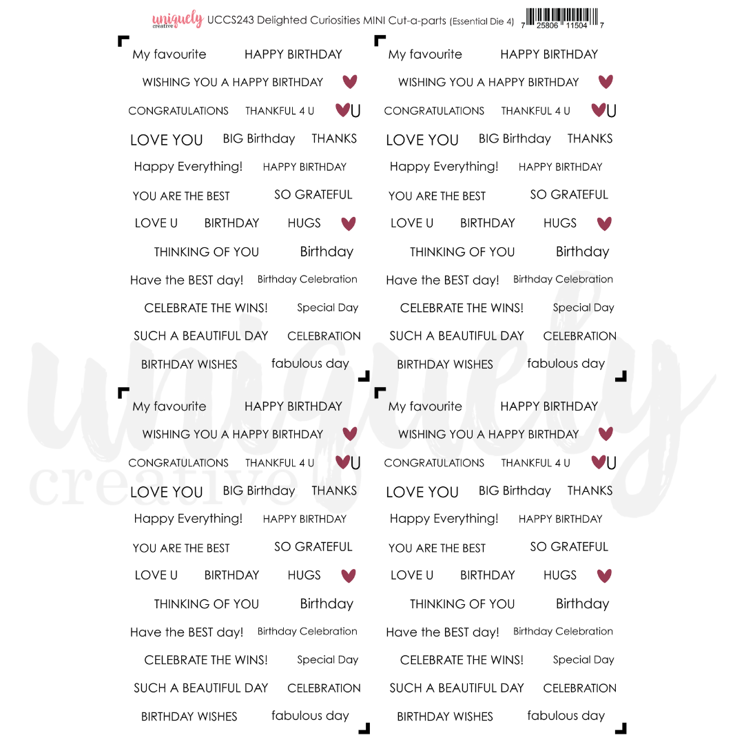 Uniquely Creative - Delighted Curiosities - Cut-a-Part Sheet Mini