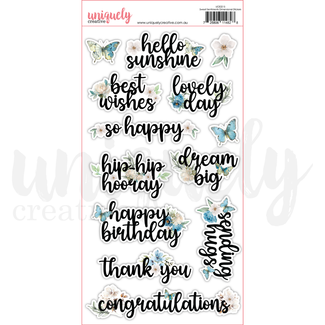 Uniquely Creative - Sweet Sentiments Dimensional Stickers