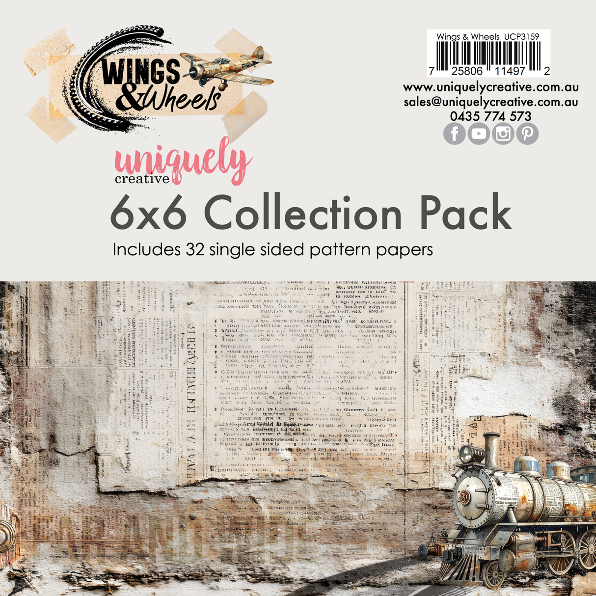 Uniquely Creative - Wings & Wheels 6 x 6 Collection Pack