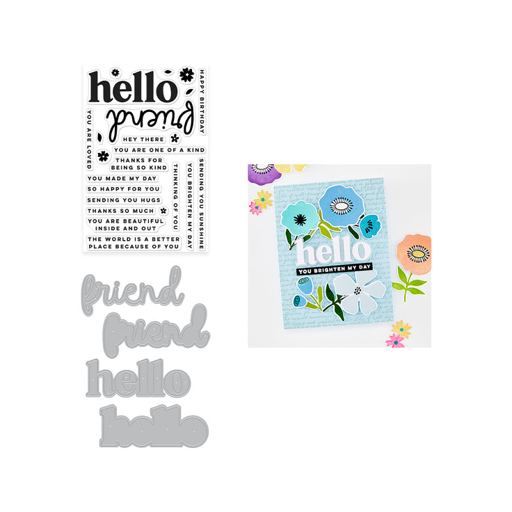 ***Pre-Order*** Hero Arts - You've Got A Friend - Hello Friend Clear Stamp & Die Bundle
