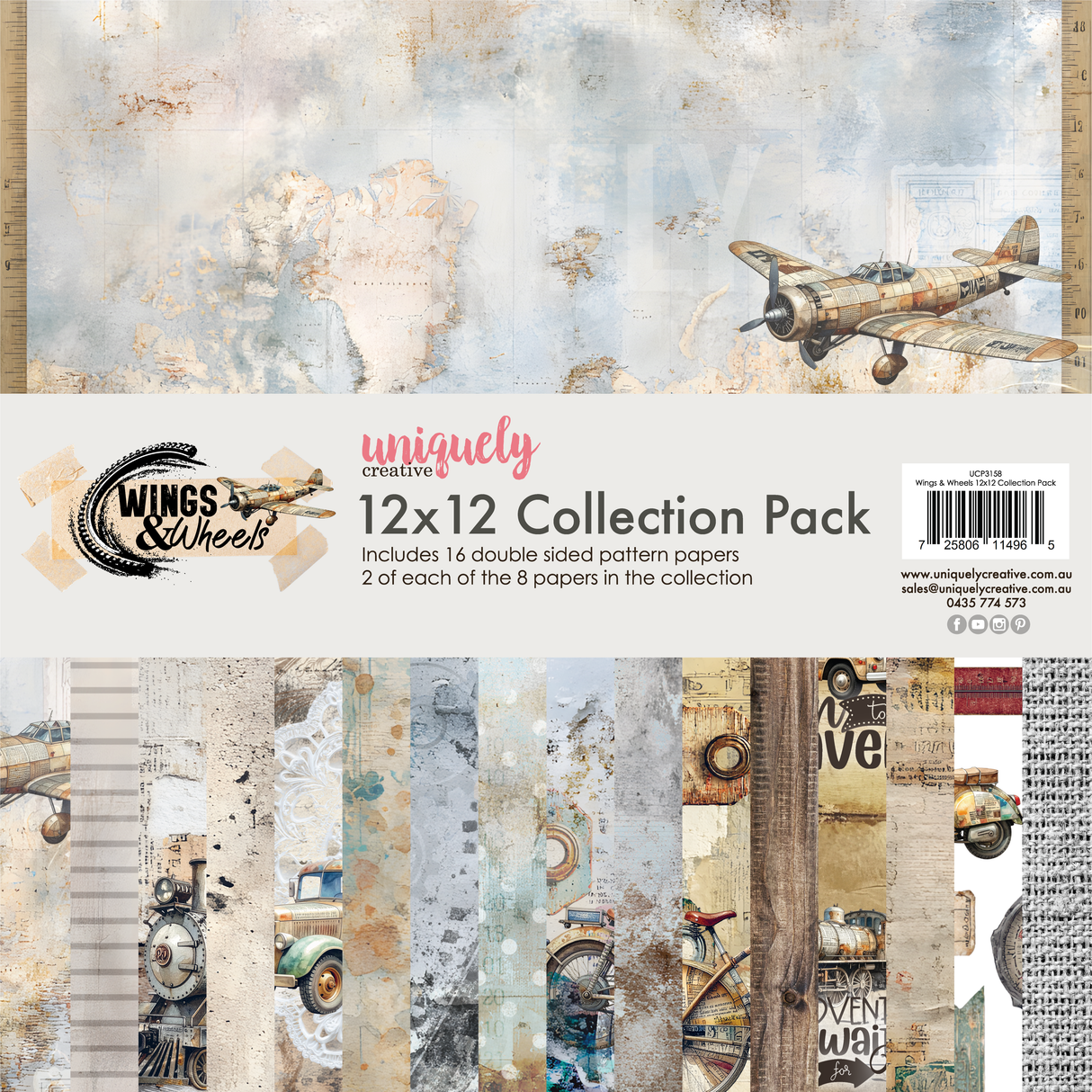 Uniquely Creative - Wings & Wheels 12 x 12 Collection Pack