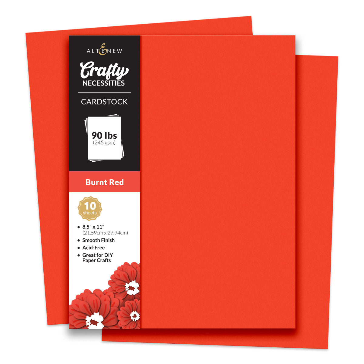 Altenew - Crafty Necessities - Burnt Red Cardstock (10 sheets/set)