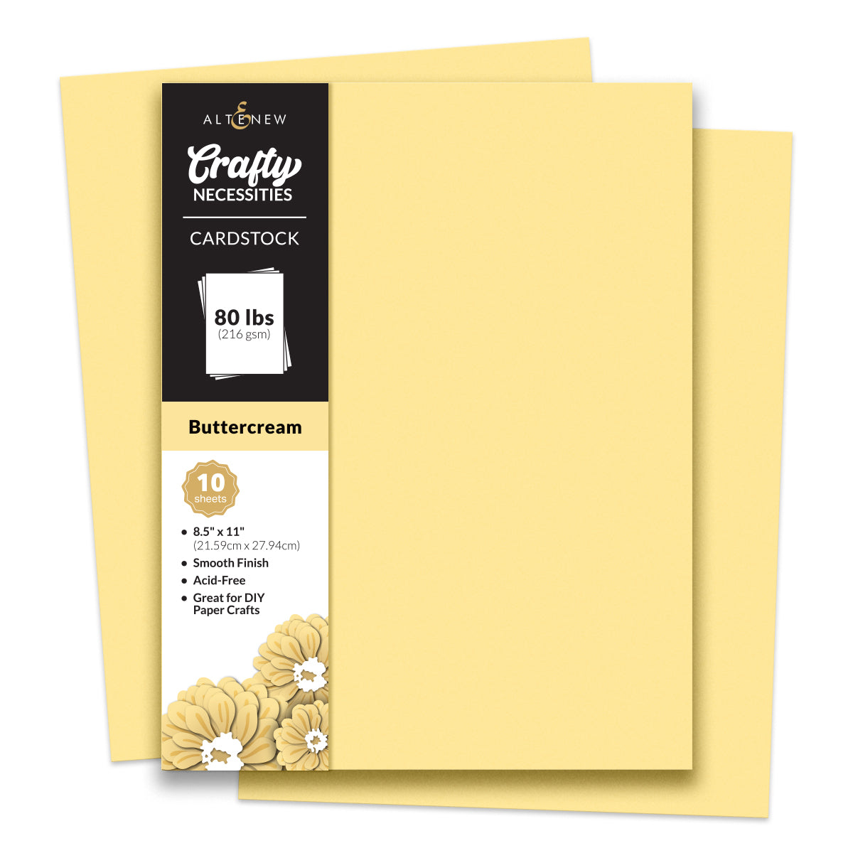 Altenew - Crafty Necessities - Buttercream Cardstock (10 sheets/set)