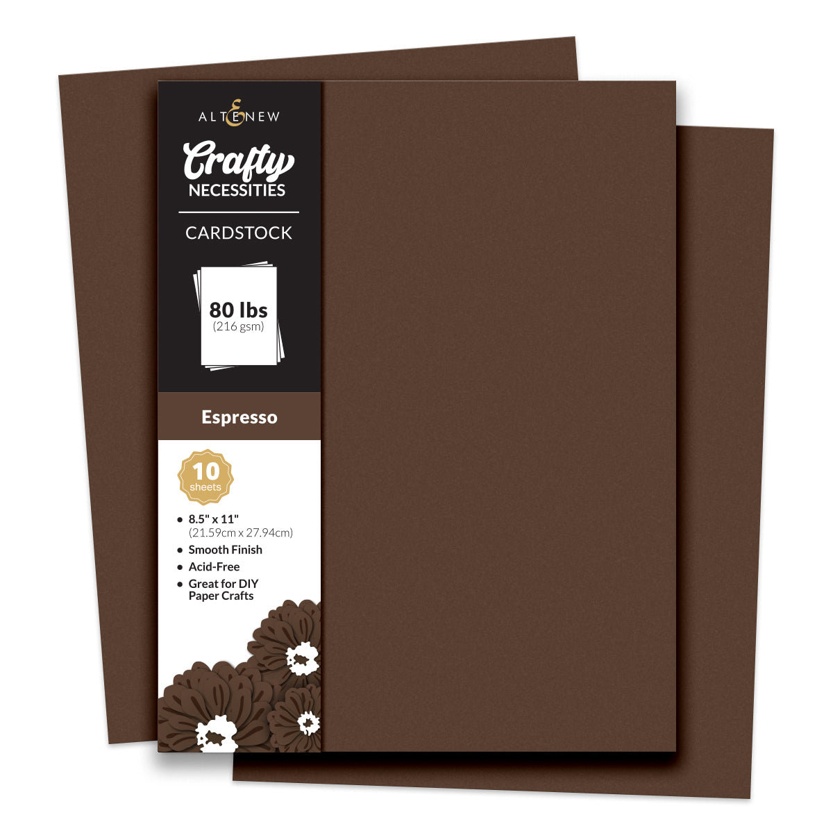 Altenew - Crafty Necessities - Espresso Cardstock (10 sheets/set)