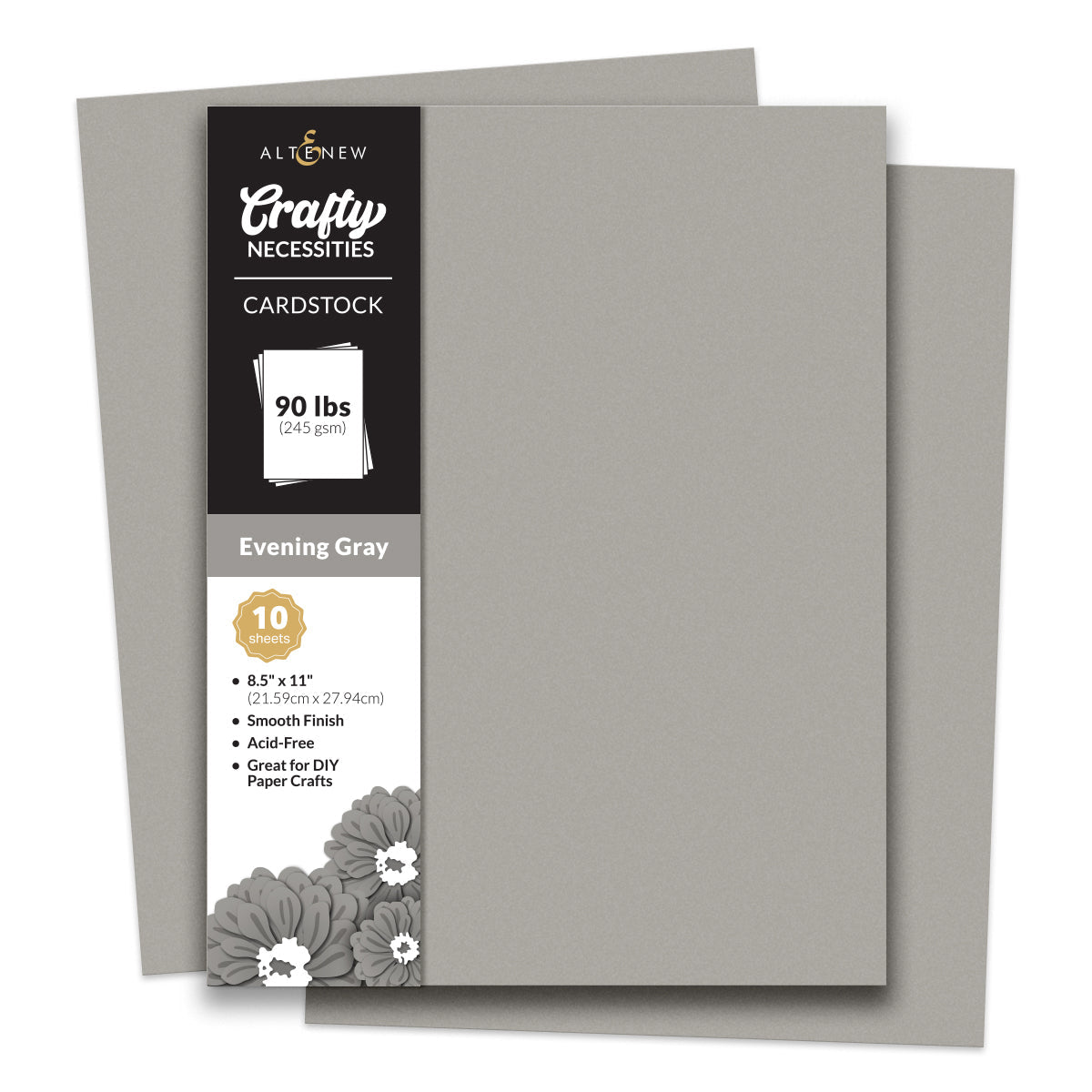 Altenew - Crafty Necessities - Evening Gray Cardstock (10 sheets/set)