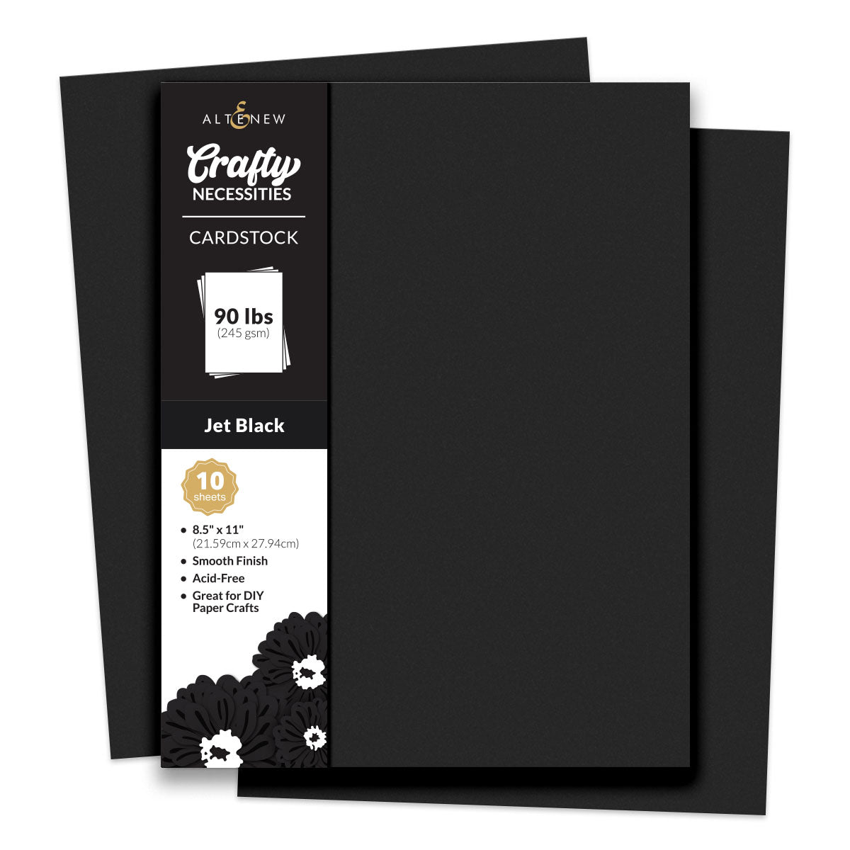 Altenew - Crafty Necessities - Jet Black Cardstock (10 sheets/set)