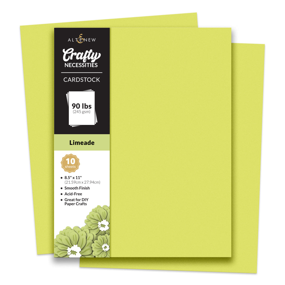 Altenew - Crafty Necessities - Limeade Cardstock (10 sheets/set)