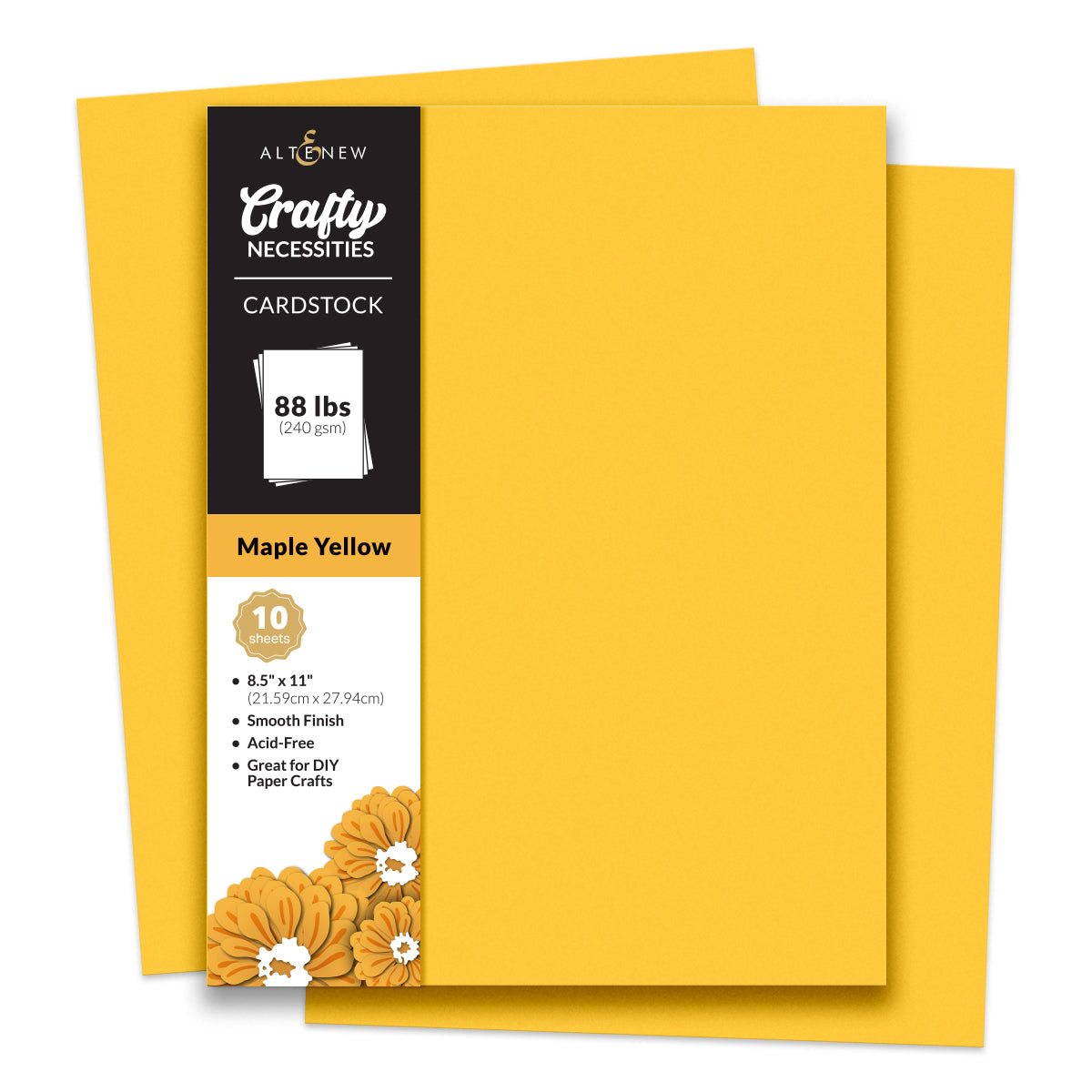 Altenew - Crafty Necessities - Maple Yellow Cardstock (10 sheets/set)