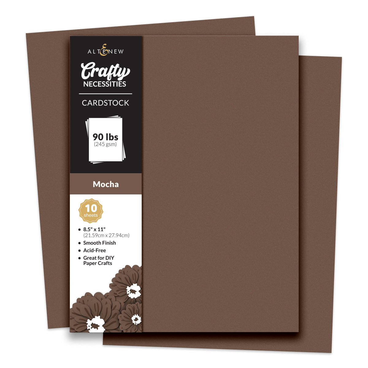Altenew - Crafty Necessities - Mocha Cardstock (10 sheets/set)