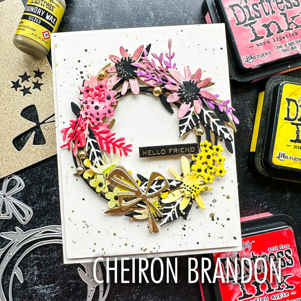 Sizzix - Thinlits Die Set 14PK Vault Funky Floral Wreath by Tim Holtz