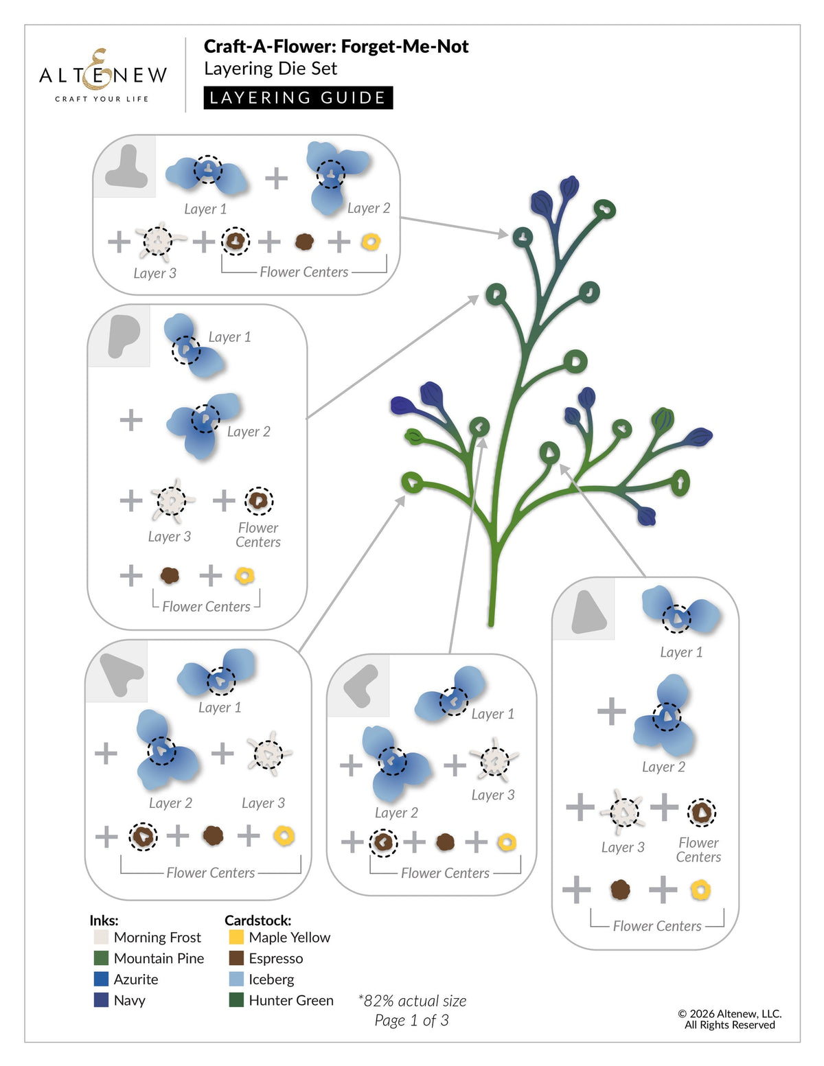 Altenew - Craft-A-Flower: Forget-Me-Not Layering Die Set