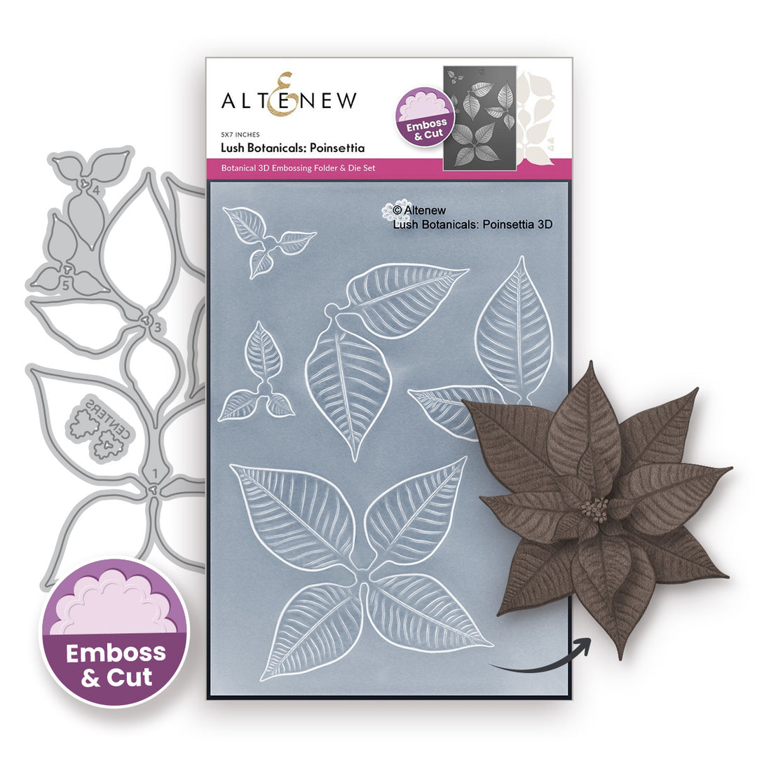 Altenew - Lush Botanicals: Poinsettia 3D Embossing Folder & Die Set