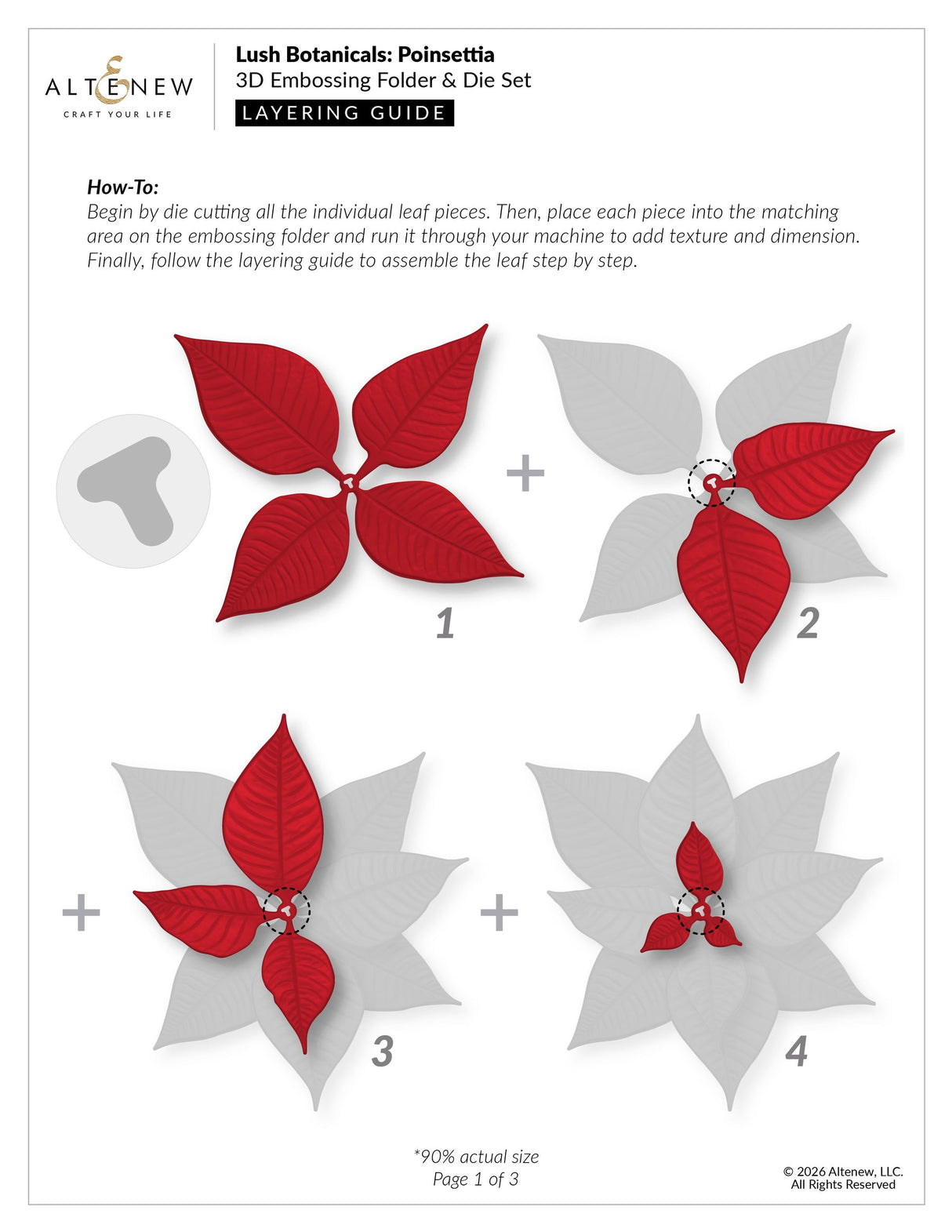 Altenew - Lush Botanicals: Poinsettia 3D Embossing Folder & Die Set