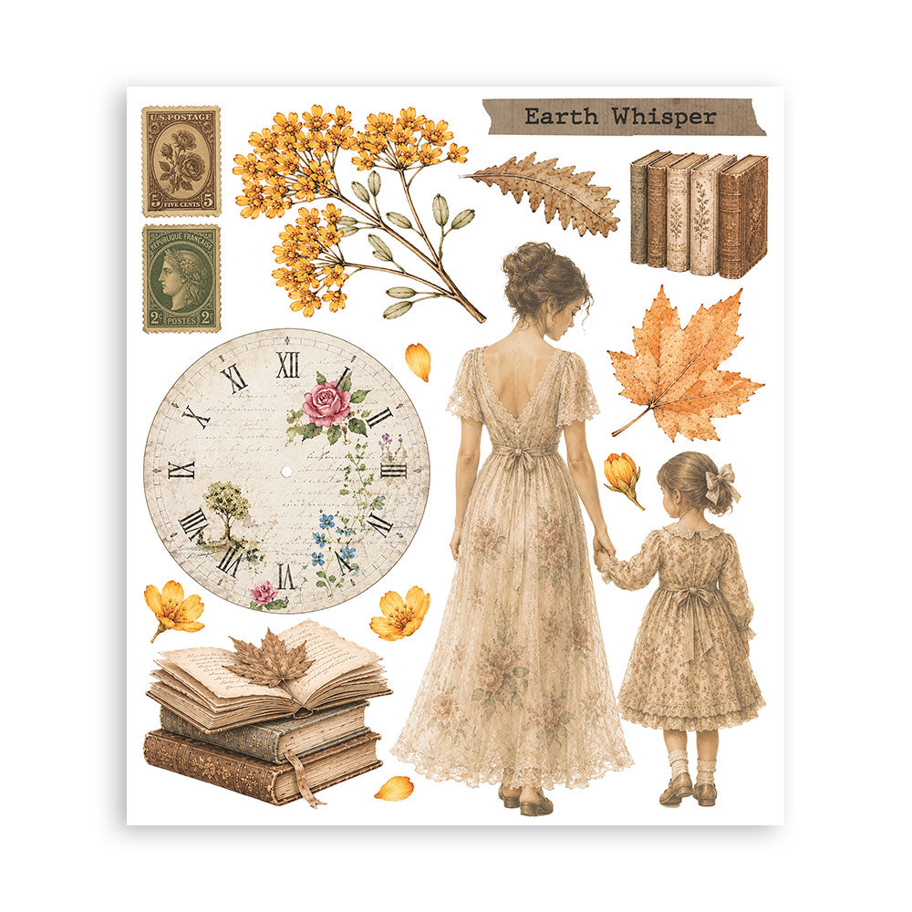 ***Pre-Order*** Stamperia - Printed Decorative Rub On Selection For Art And Craft Cm 20,5X23 - Flowers And Poems