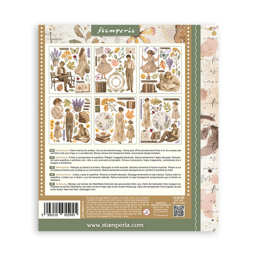 ***Pre-Order*** Stamperia - Printed Decorative Rub On Selection For Art And Craft Cm 20,5X23 - Flowers And Poems