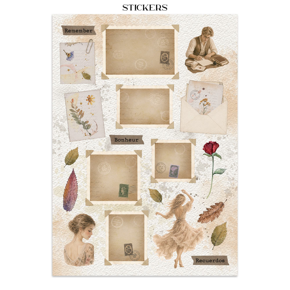 ***Pre-Order*** Stamperia - Printed Art Junk Journal: Stickers, Cut-Outs, Backgrounds For Art And Craft - Flowers And Poems
