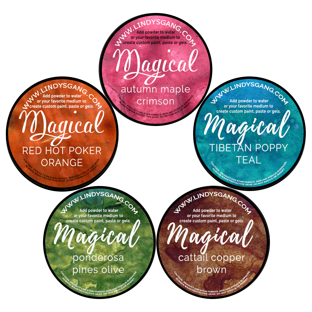 Lindy's Stamp Gang - Magicals - Shaker Set - Autumn Leaves