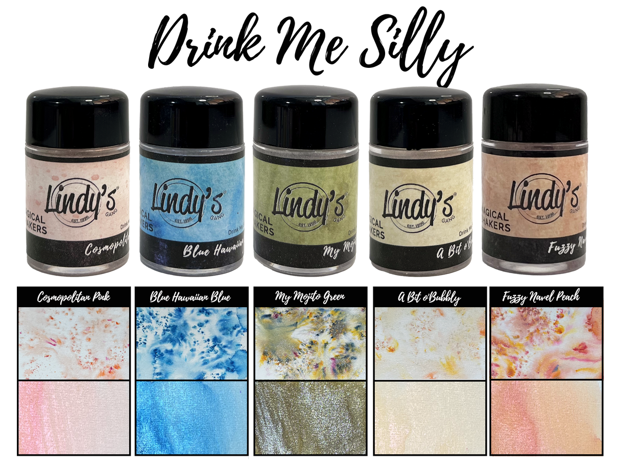 Lindy's Stamp Gang - Shimmer Magical - Shaker Set - Drink Me Silly - Set 5