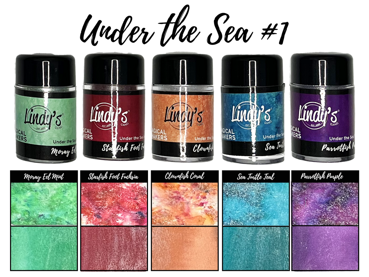 Lindy's Stamp Gang - Shimmer Magical - Shaker Set - Under the Sea 1 - Set 6