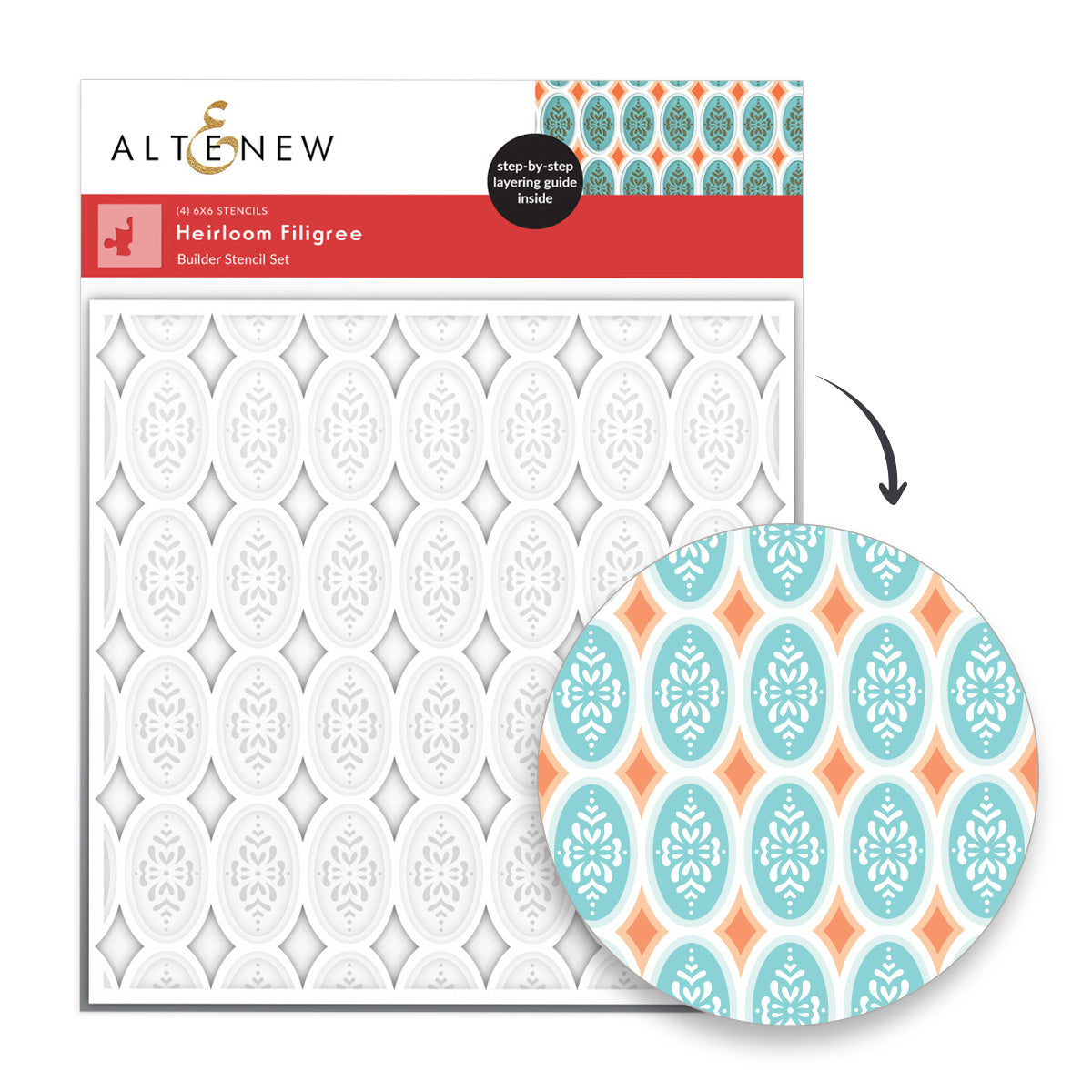 ***Pre-Order*** Altenew - Heirloom Filigree Stencil Set (4 in 1)